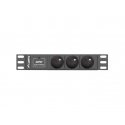 Lanberg PDU-03E-0200-BK toitejaotuskomponent (PDU) 3 vahelduvvoolu kontakt 1U Must Lanberg PDU-03E-0200-BK toitejaotuskomponent (PDU) 3 vahelduvvoolu kontakt 1U Must