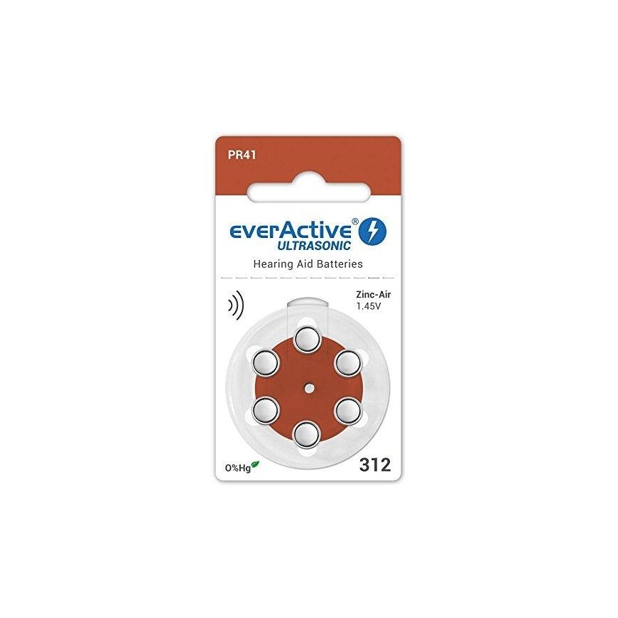 Klausos aparāta baterija - Everactive Ultrasonic 312 PR41 1.45V 60 iepakojums.
