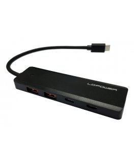 LC-Power LC-HUB-U3-4-C keskitin USB 3.2 Gen 2 (3.1 Gen 2) Type-A 10000 Mbit/s musta