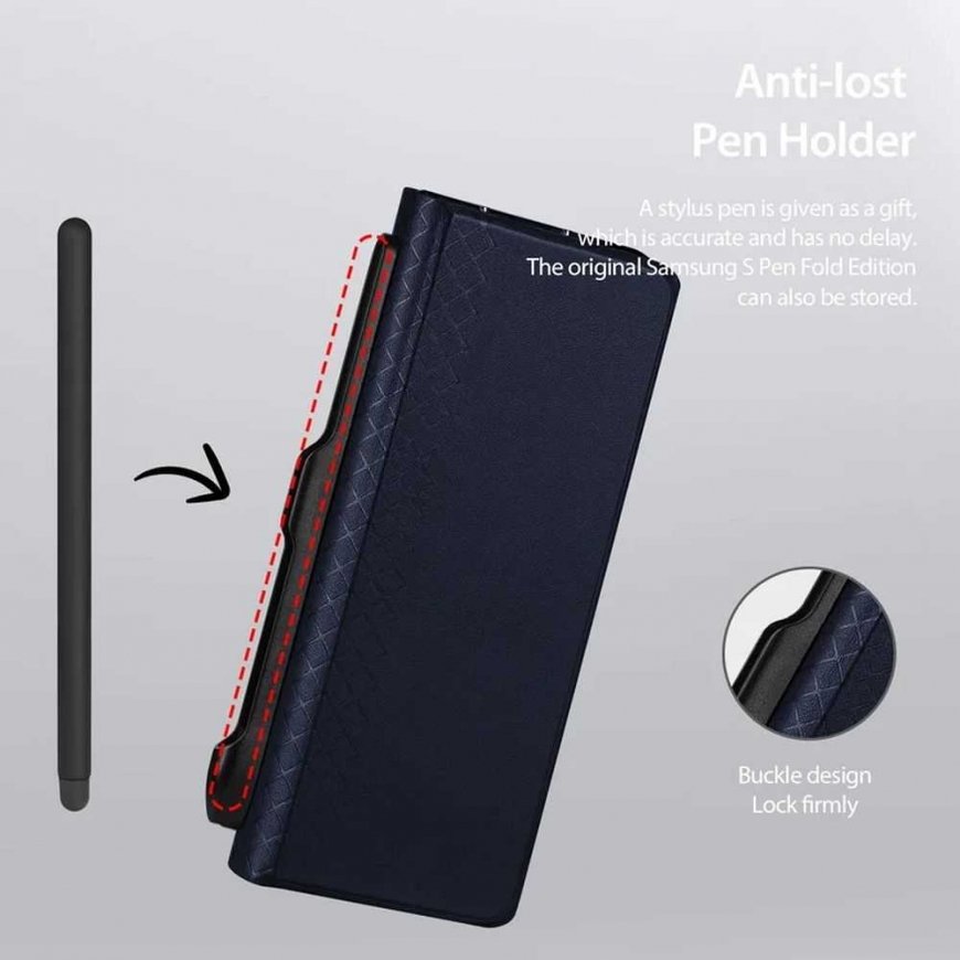 Dux Ducis kaitseümbris BRIL koos pliiatsihoidjaga, mõeldud Samsung Galaxy Z Fold SE/W25 sinises värvitoonis – 3