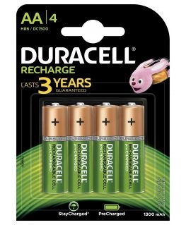 Baterija - Duracell AA 1300 mAh Įkraunama NiMH 4-vnt.