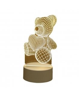 Elight ILU 3D Illusion LED Yölamppu sydän Teddy Karhu Lämmin