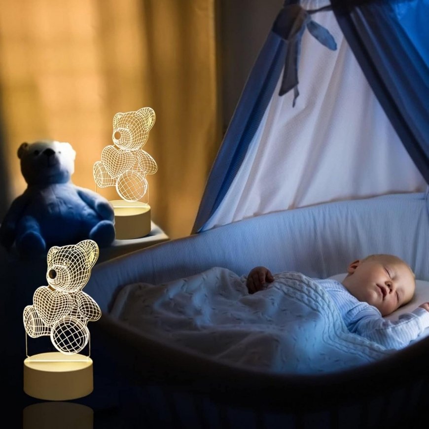 Elight ILU 3D Illusion LED Night Lamp with heart Teddy Bear Warm – 4
