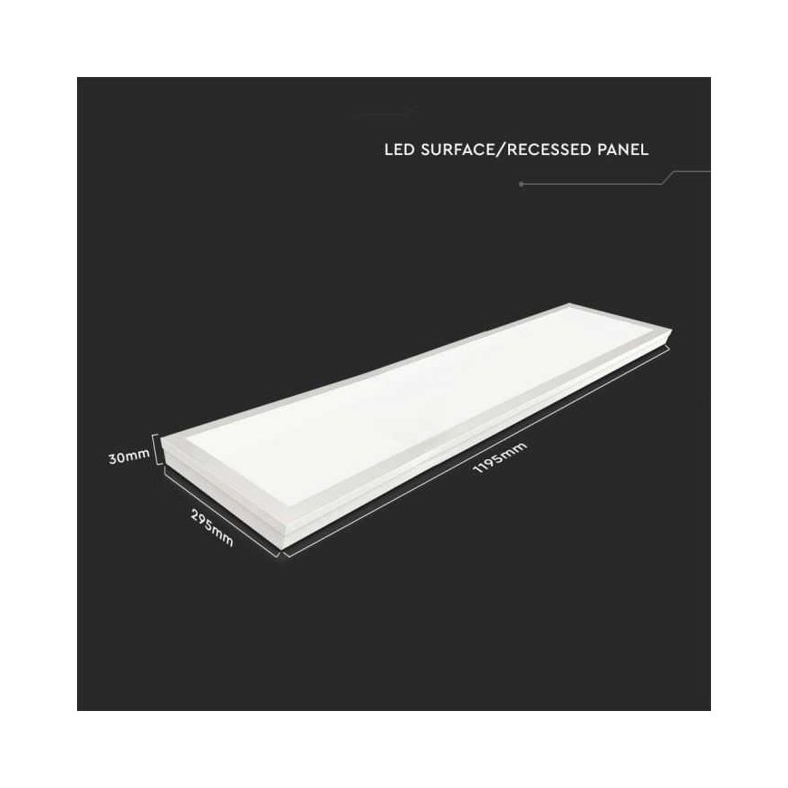 V-tac 40W LED panel, 120x30cm, white, 4000K – 4