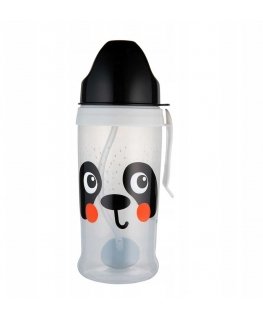 CANPOL BABIES neizsistiecoša sporta pudele ar salmiņu BabiesBoo panda, 270 ml, 56/510_whi