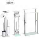 Toilet paper holder and toilet brush with glass holder, bathroom stand - WENKO Toilet paper holder and toilet brush with glass holder, bathroom stand - WENKO