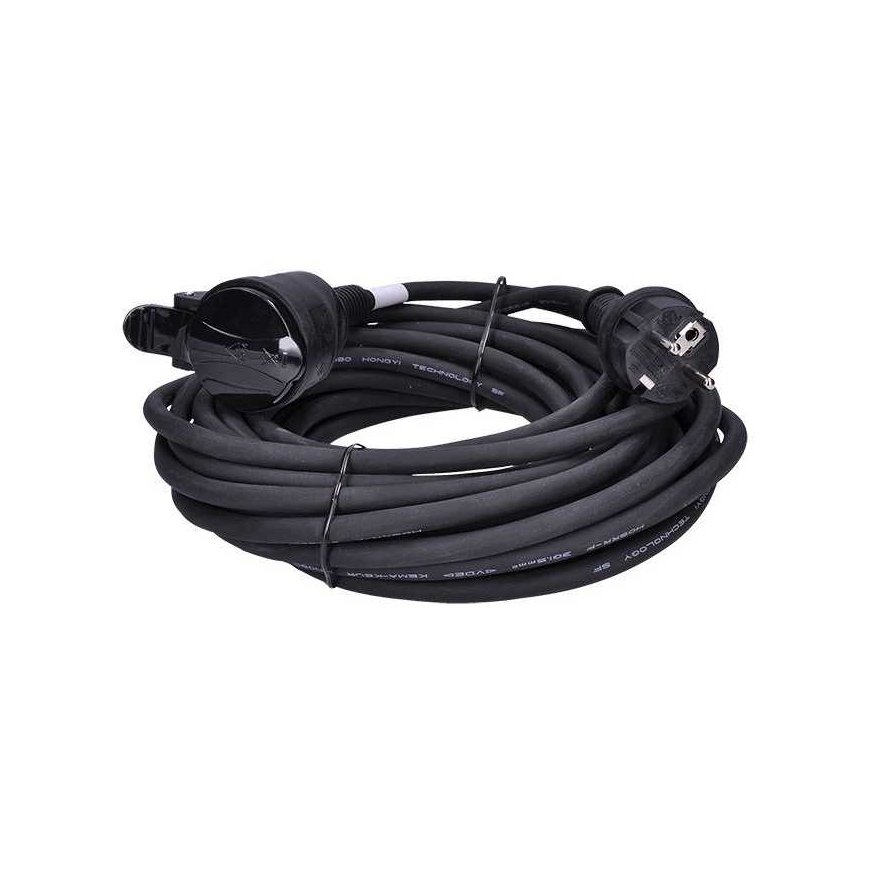 Solight-pidennysjohto - liitin, 1 pistorasia, 10m, 3 x 1,5mm2, kuminen, musta – 3