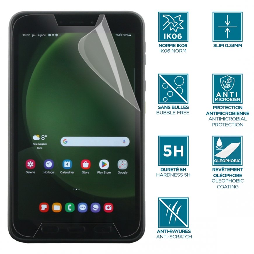 Mobilis 036315 Screen Protector Anti-Shock IK06 - Clear for Galaxy Tab Active5 8'' – 3