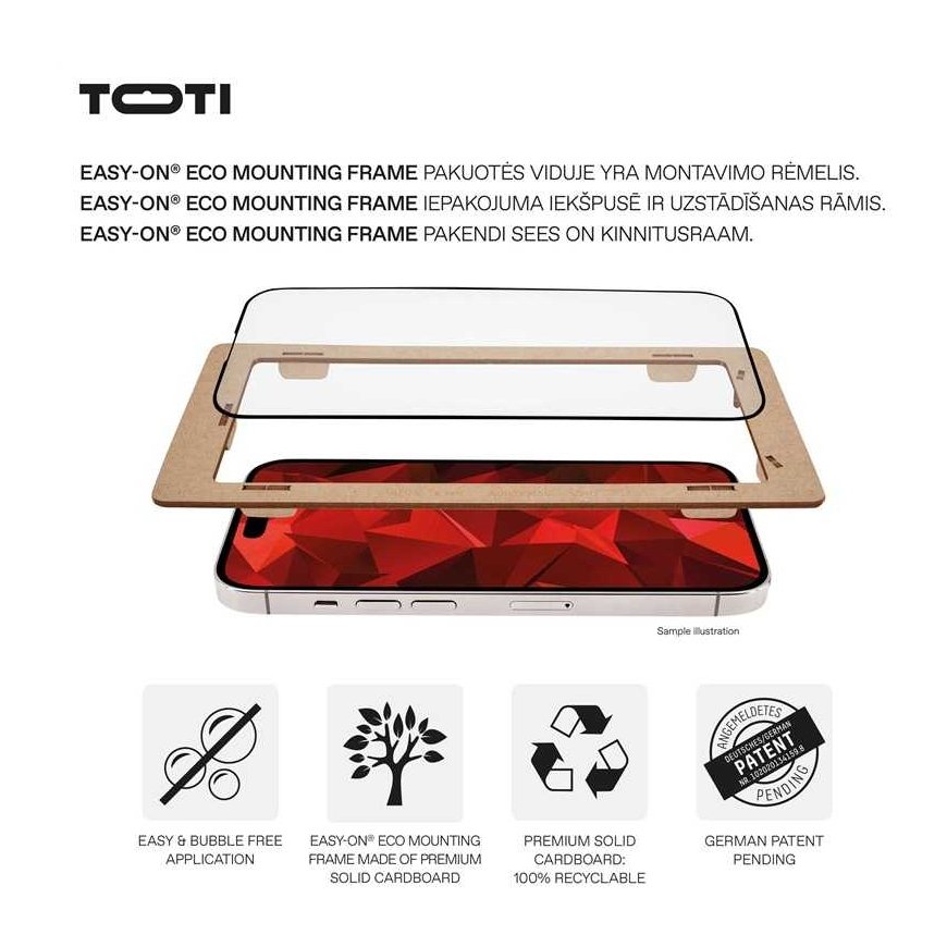 Toti Premium PREMIUM TEMPERED screen protector glass 3D full cover for Apple iPhone 16 Pro – 5