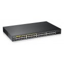 Zyxel GS1900-48HPv2 Vadīts L2 Gigabit Ethernet (10/100/1000) Power over Ethernet (PoE) Melns