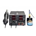 Soldering station based on hot air and nozzle + power supply 30V/5A Yihua 853D with fan in the handle - 800W Soldering station based on hot air and nozzle + power supply 30V/5A Yihua 853D with fan in the handle - 800W