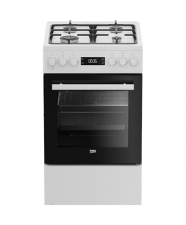 Плита BEKO Cooker | FSM51339DWDS | Тип варочной поверхности Газ | Тип духовки Электрическая | Белый | Ширина 50 см | Гриль | LED