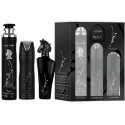 Lattafa Maahir Black Edition set includes 100ml eau de parfum spray + 200ml deodorant spray + 300ml air freshener Lattafa Maahir Black Edition set includes 100ml eau de parfum spray + 200ml deodorant spray + 300ml air freshener