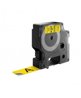 DYMO D1 Standard - Black on Yellow - 19mm etikečių juostelė Juoda ant geltonos
