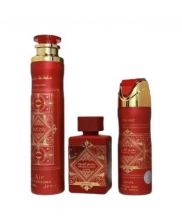 Lattafa Bade'e Al Oud Sublime komplekt parfüümivesi spray 100ml + deodorant spray 200ml + õhuvärskendaja 300ml