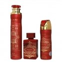 Lattafa Bade'e Al Oud Sublime komplekts: ūdens smaržas izsmidzināms 100ml + dezodorants izsmidzināms 200ml + gaisa atsvaidzinātā Lattafa Bade'e Al Oud Sublime komplekts: ūdens smaržas izsmidzināms 100ml + dezodorants izsmidzināms 200ml + gaisa atsvaidzinātā