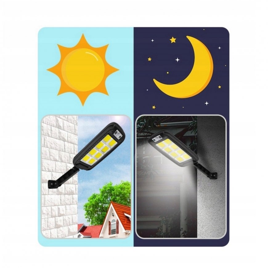 Elight LU17 Solar LED Tänavavalgustus 120 COB PIR Andur + Veekin – 3