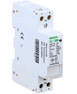 Modular contactor, 2 poles, 1P/2T/25A 2NO 230V, GACIA HC, 2P/25A 2NO 230V