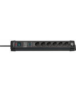 Brennenstuhl 1951160400 power extension 1.8 m 6 AC outlet(s) Indoor Black