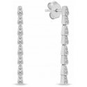 Brilio Silver Luxurious silver dangling earrings with zirconia EA1191W
