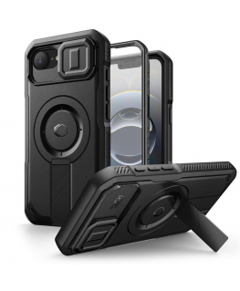 Tech-Protect Kevlar MagSafe Case for Apple iPhone 16E in black color