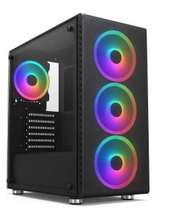 1St Cool 1stCOOL korpus RAINBOW 4, keskmise suurusega torn, AU, USB 3.0, 4x 120 mm RGB ventilaatorid, must