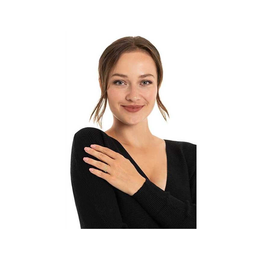 Modern gold-plated ring with zirconia VBR0118G – 2