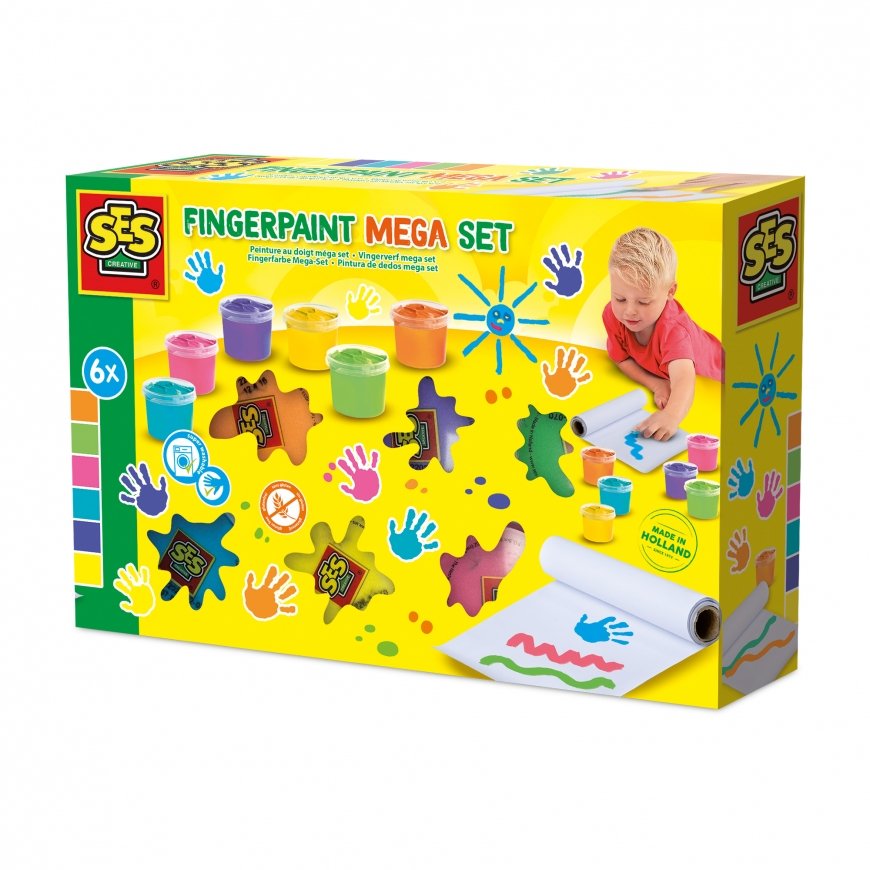 SES Creative Fingerpaint mega set vesiliukoinen sormiväri Multi