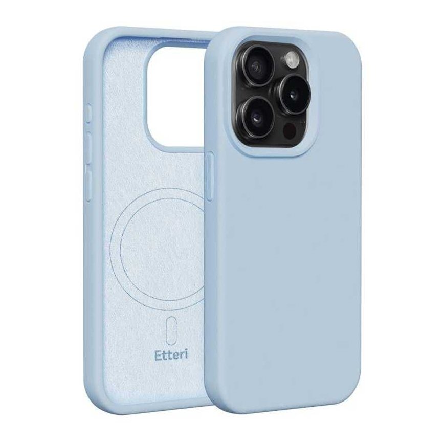 Telforceone Etteri Silicone Mag Case for Apple iPhone 15 Pro 6.1" in blue color