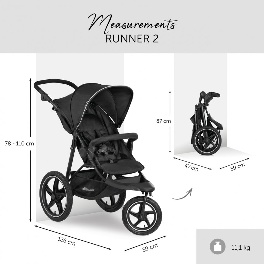 Hauck Runner 2 Коляска высокой проходимости 1 место(а) Черный – 3