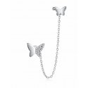 Moiss Dvigubi silver earrings with a butterfly E0004280 Moiss Dvigubi silver earrings with a butterfly E0004280