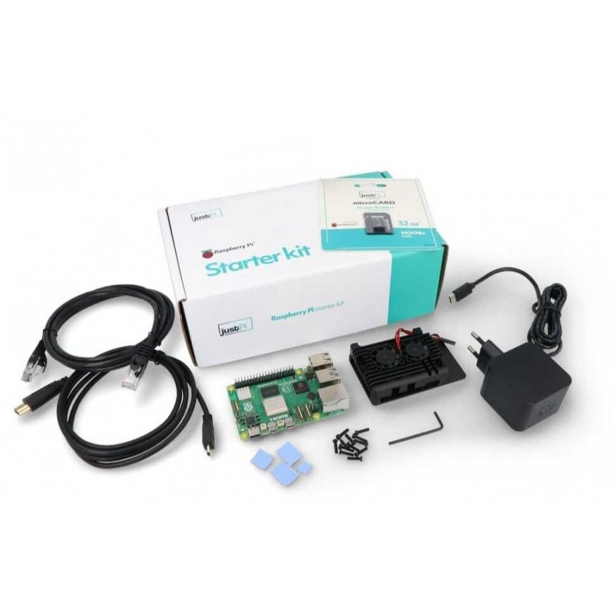 justPi Pro kit – Raspberry Pi 5 WiFi, 8 GB RAM + 32 GB Micro SD + official accessories
