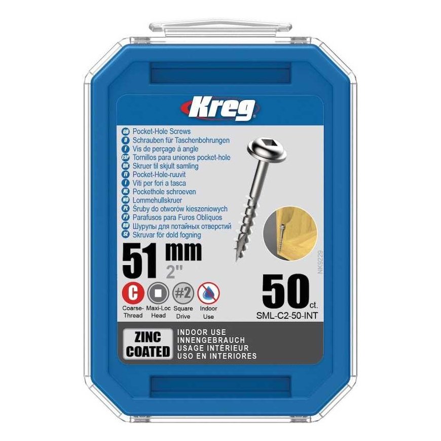 Maxi-Lock skrūves ar lielu vītni KREG SML-C2-50-INT 51mm, 50gab.