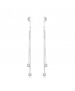 Beneto Modern silver chain earrings AGUP1864