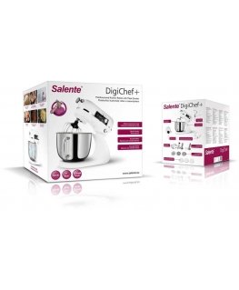 Virtuves kombains Evolveo Salente DigiChef+, virtuves robots, 6 litru bļoda, pilnīgi metāla, gaļas mašīna, digitālais displejs, 