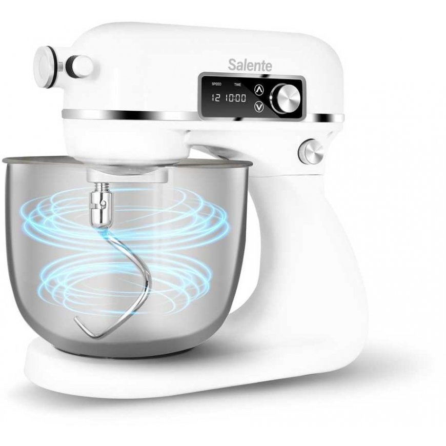 Evolveo Salente DigiChef+ kitchen mixer, 6-liter bowl, all-metal, meat grinder, digital display, white – 3