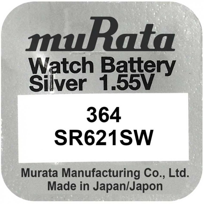 Baterija - Murata 364 (SR621SW) Sudraba oksīds 1.55V 10 gab. – 2