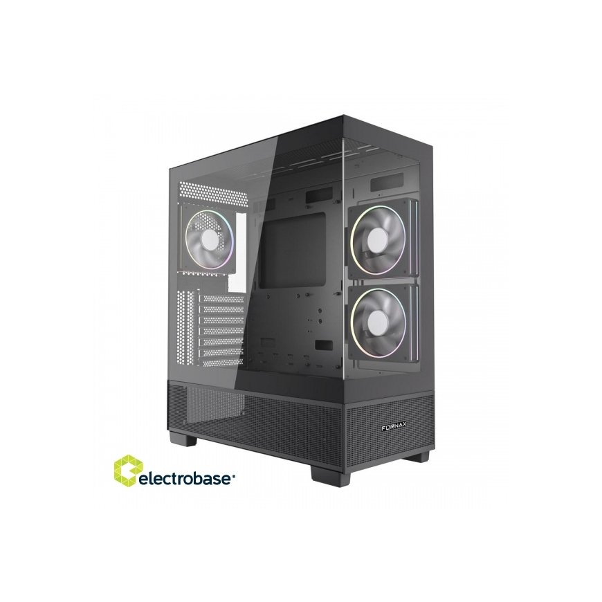 Gembird žaidimų korpusas Fornax X550 akvariumo tipo, ATX, 2x USB 3.2 + 1x USB tipo-C, juodas – 2