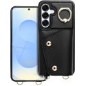 WONDER wallet case for SAMSUNG S25 EDGE, black WONDER wallet case for SAMSUNG S25 EDGE, black