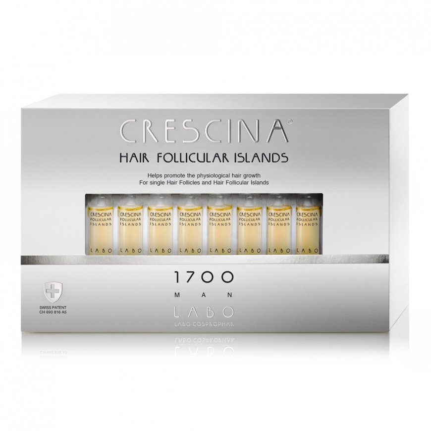 Labo, Crescina Follicular Islands 1700, Kasvun Stimulointi, Ampullihoito Seerumi, Päänahalle, Miehille, 20 kpl – 2
