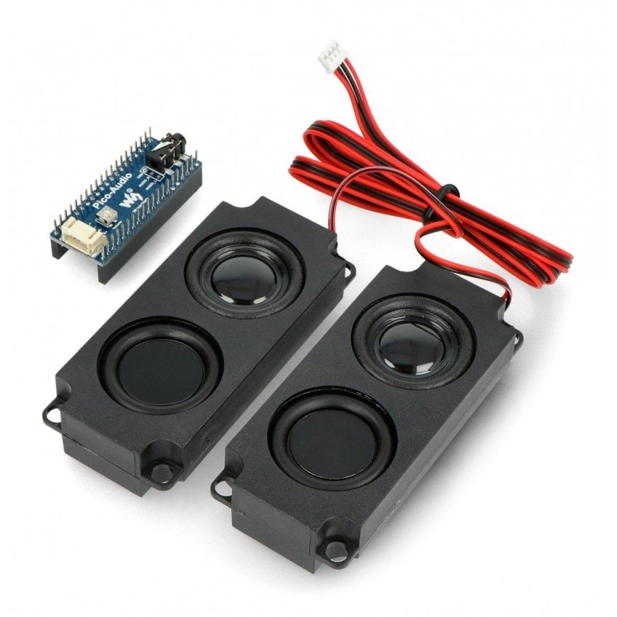 Äänen laajennus + 2x 5W kaiutin, tarkoitettu Raspberry Pi Pico - Waveshare 20167 – 4