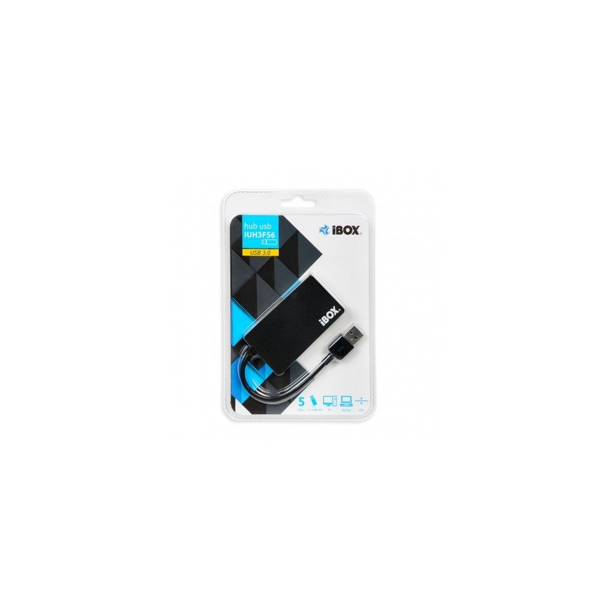 iBox IUH3F56 keskitin USB 3.2 Gen 1 (3.1 Gen 1) Type-A 5000 Mbit/s musta – 3