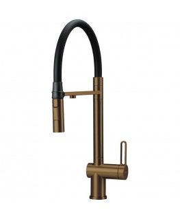 Kitchen mixer with water filter connection with flexible spout