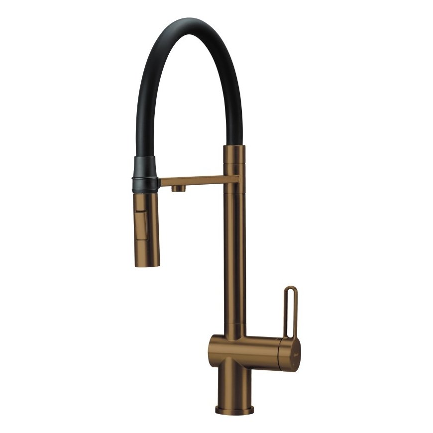 Kitchen mixer with water filter connection with flexible spout