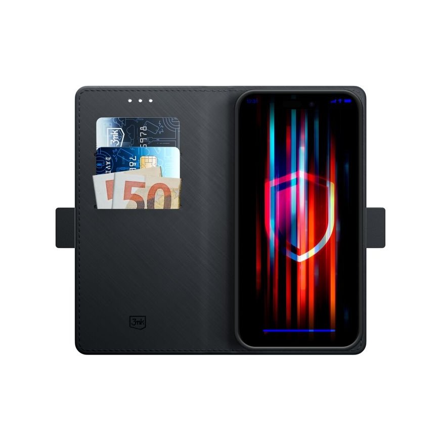 3MK Wallet Case pro Apple iPhone 14 Plus mobiiltelefoni ümbris 17 cm (6.7") Rahakotiümbris Must