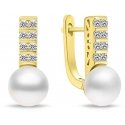 Brilio Silver Unique gold-plated earrings with pearls and zircons EA941Y Brilio Silver Unique gold-plated earrings with pearls and zircons EA941Y