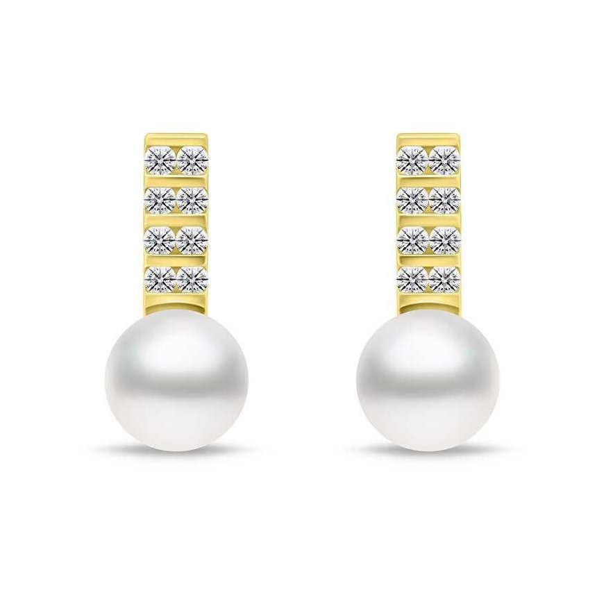 Brilio Silver Unique gold-plated earrings with pearls and zircons EA941Y – 2