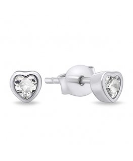 Brilio Silver Brilio Silver Delicate silver earrings with zircon hearts EA599W