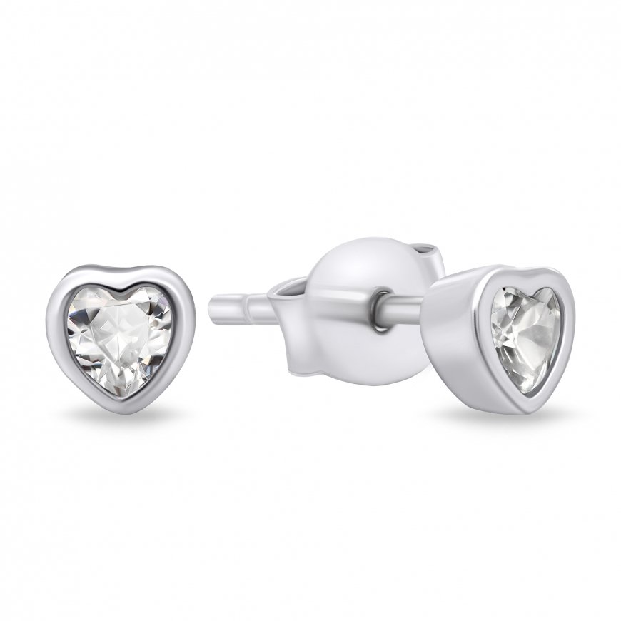 Brilio Silver Brilio Silver Delicate silver earrings with zircon hearts EA599W – 2