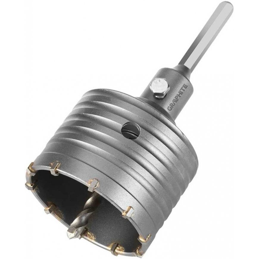 Grafiitti 80 mm Widia-reikäporauslaikka HEX-adapterilla ja pääporalla